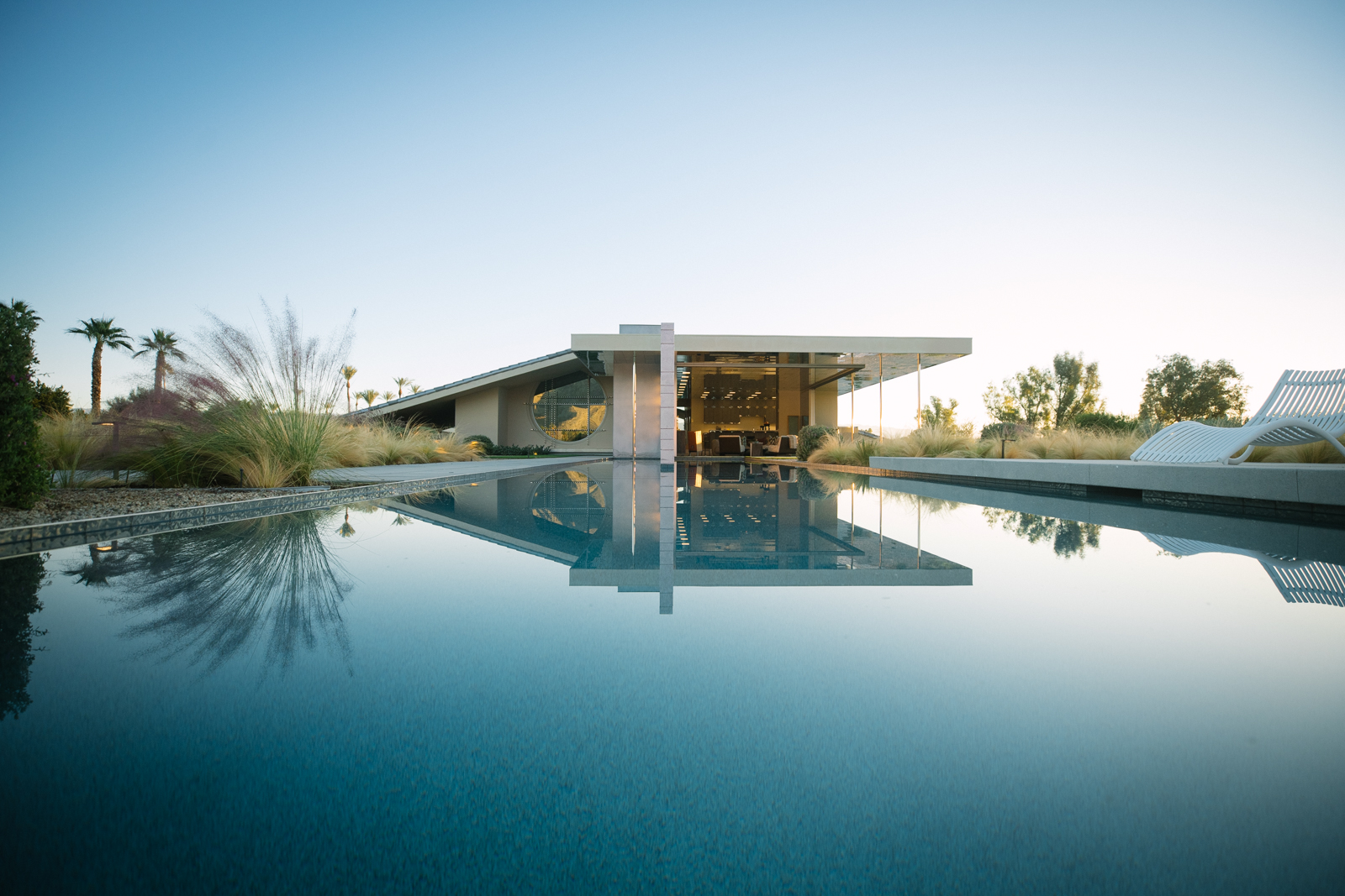 The Dreamer Estate reflected in its half-Olympic-length pool.